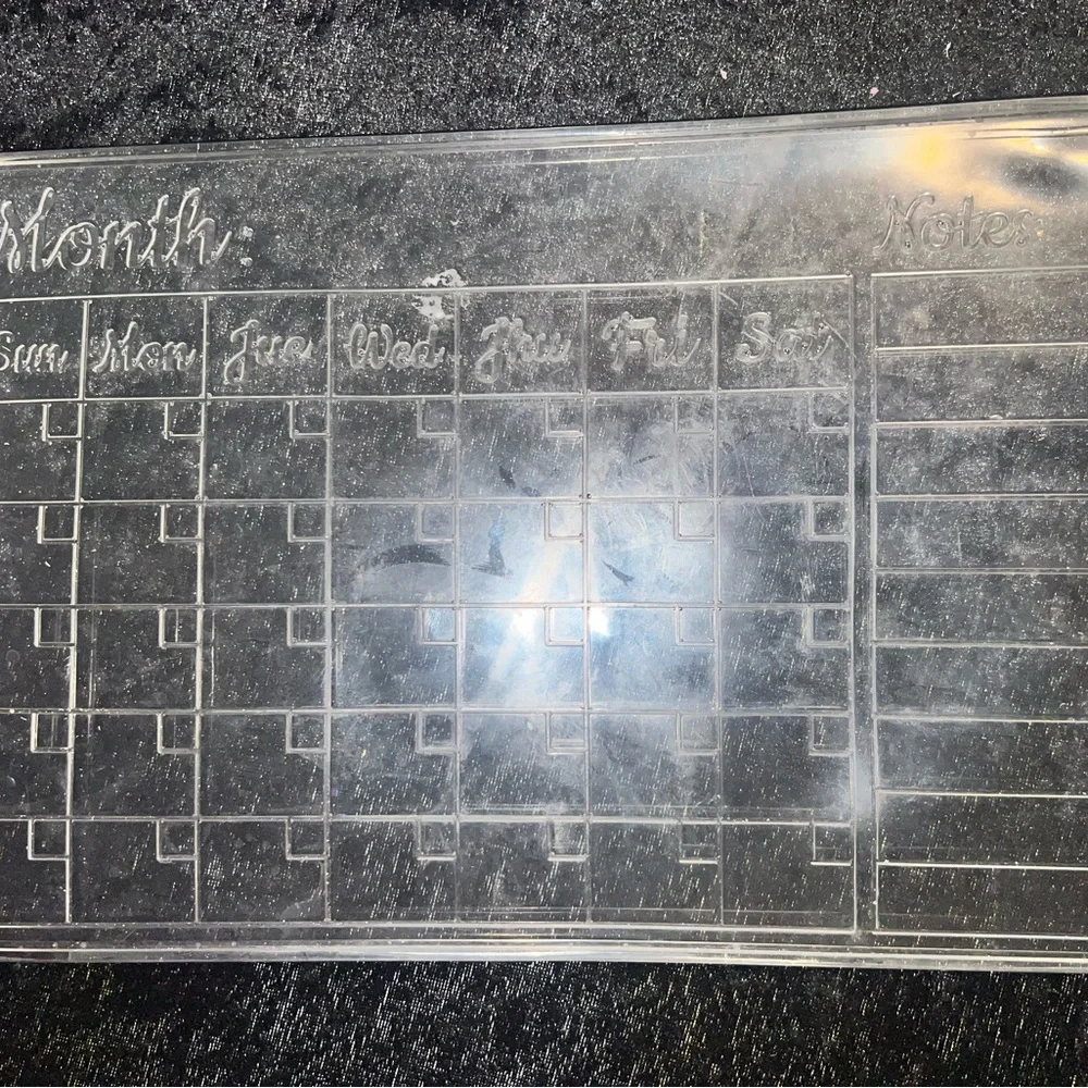 CLEAR - Stay Organized in Style with Our Customizable Resin Monthly Calendar!